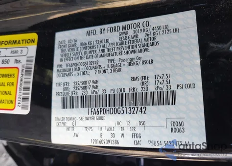 2016 Ford Fusion Se z USA, uszkodzony, nr VIN 1FA6P0HD0G5132742